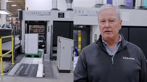 Lance Martin presents Komori's pallet feeder and delivery automation.